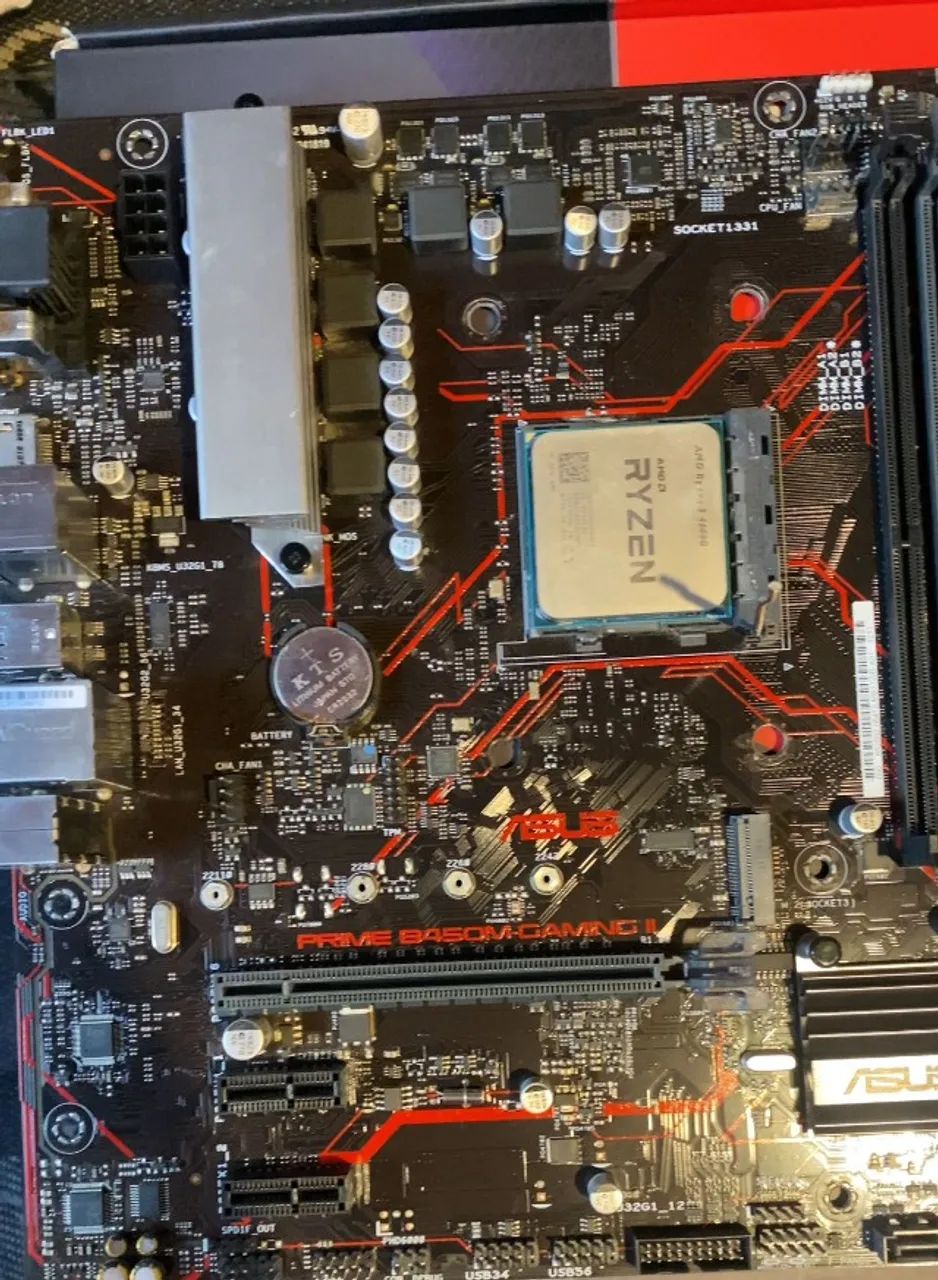 Kit placa mãe ASUS PRIME B450M-GAMING II + PROCESSADOR RYZEN 5