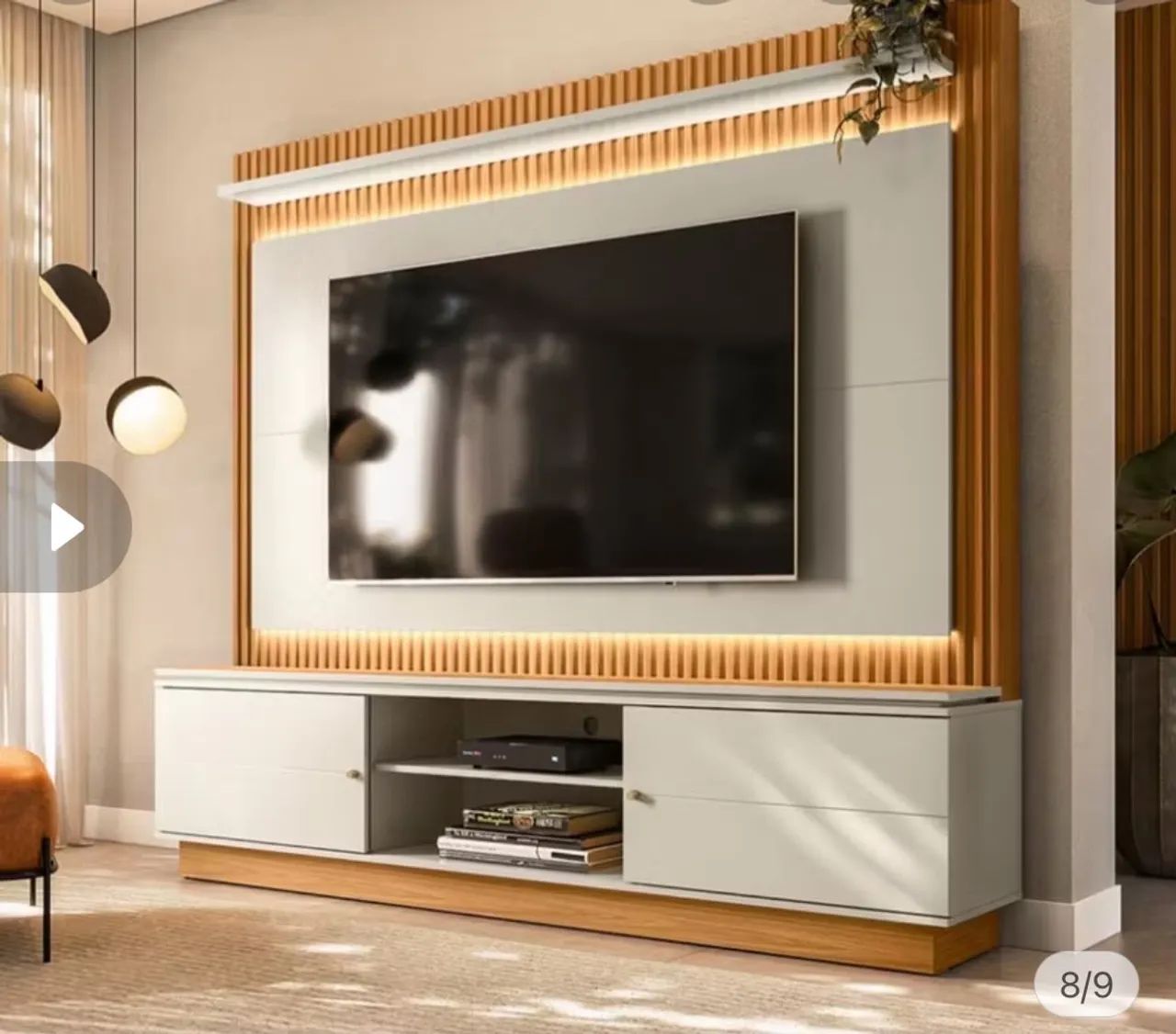 Painel de tv ripado com led - Foto 2