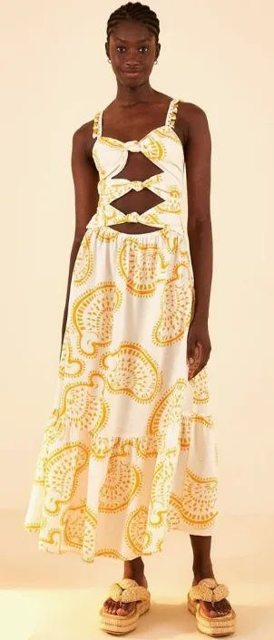 Vestido Farm Cropped Caju - Tamanho PP