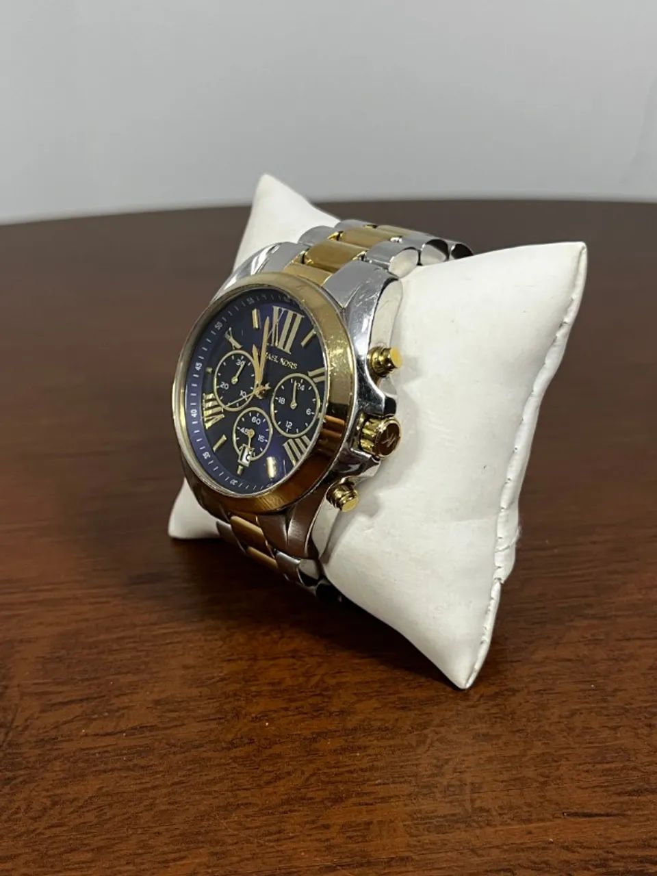 Relógio Michael Kors Cronógrafo Bicolor Azul Original - Foto 3
