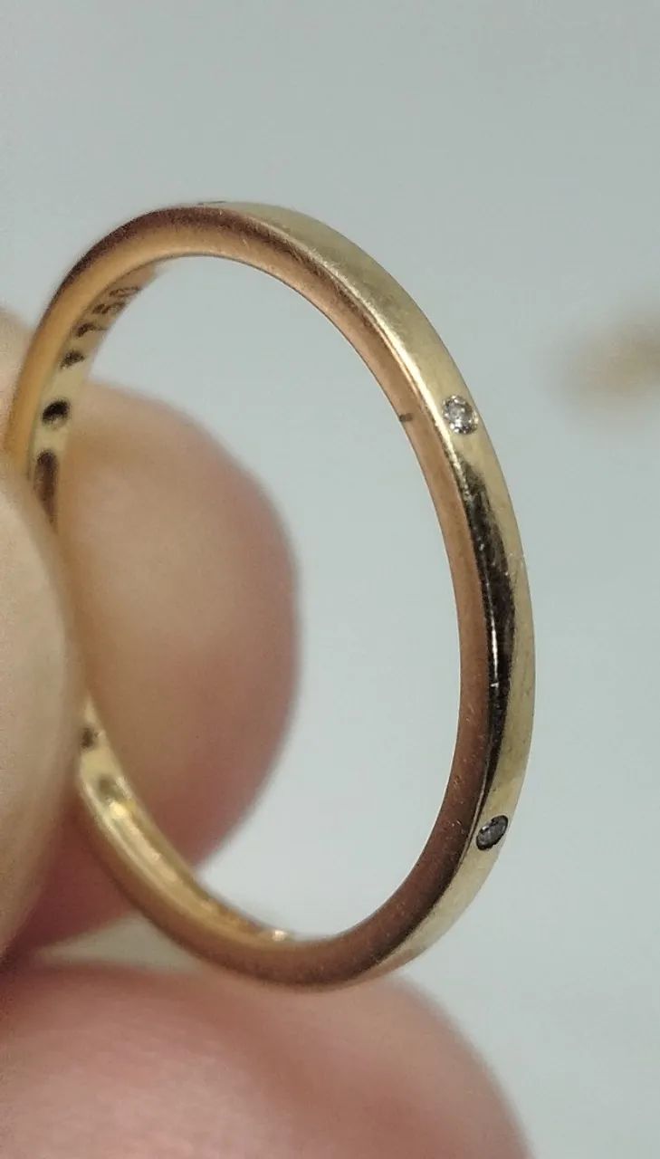 Aliança vivara, ouro 18k e diamantes, aro 14,5 - Foto 4