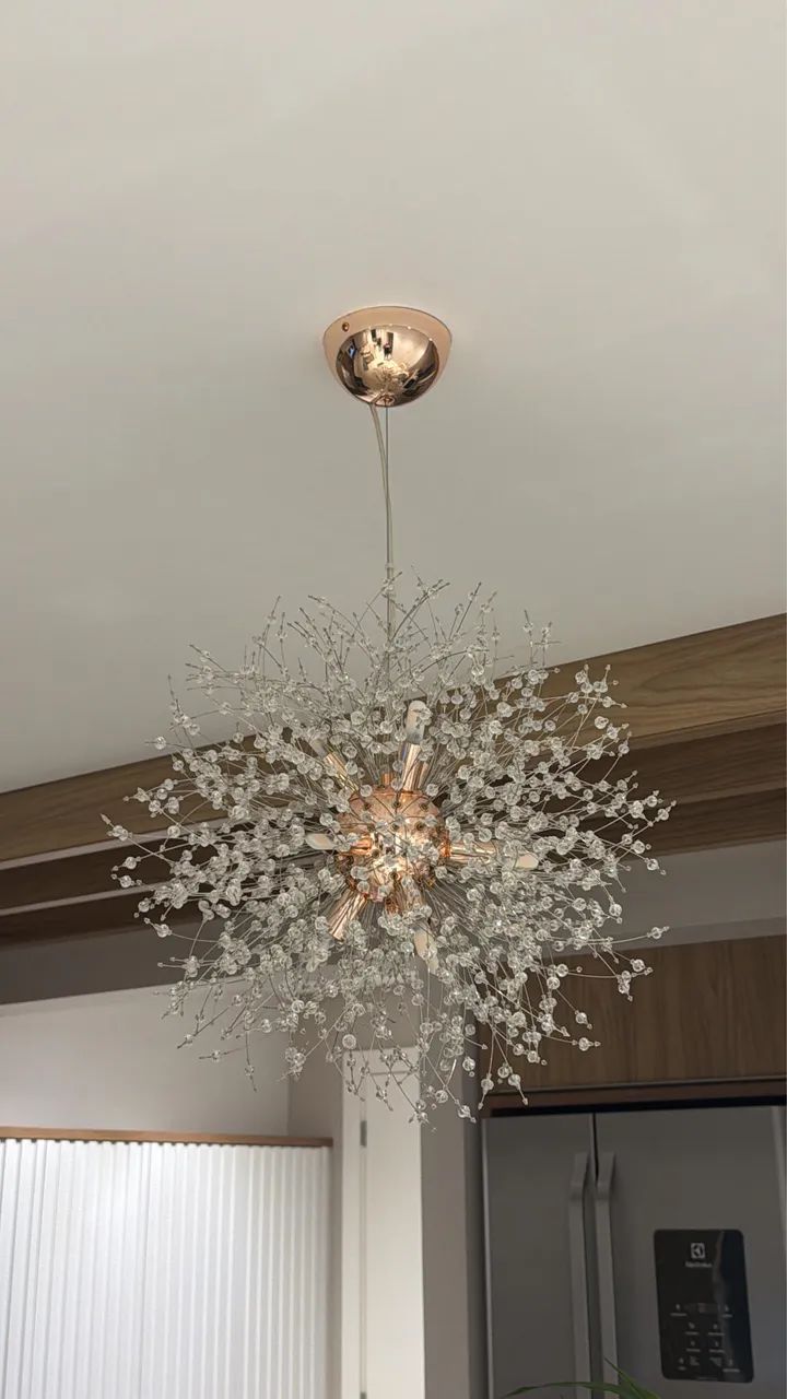 Lustre pendente dente de leão redondo