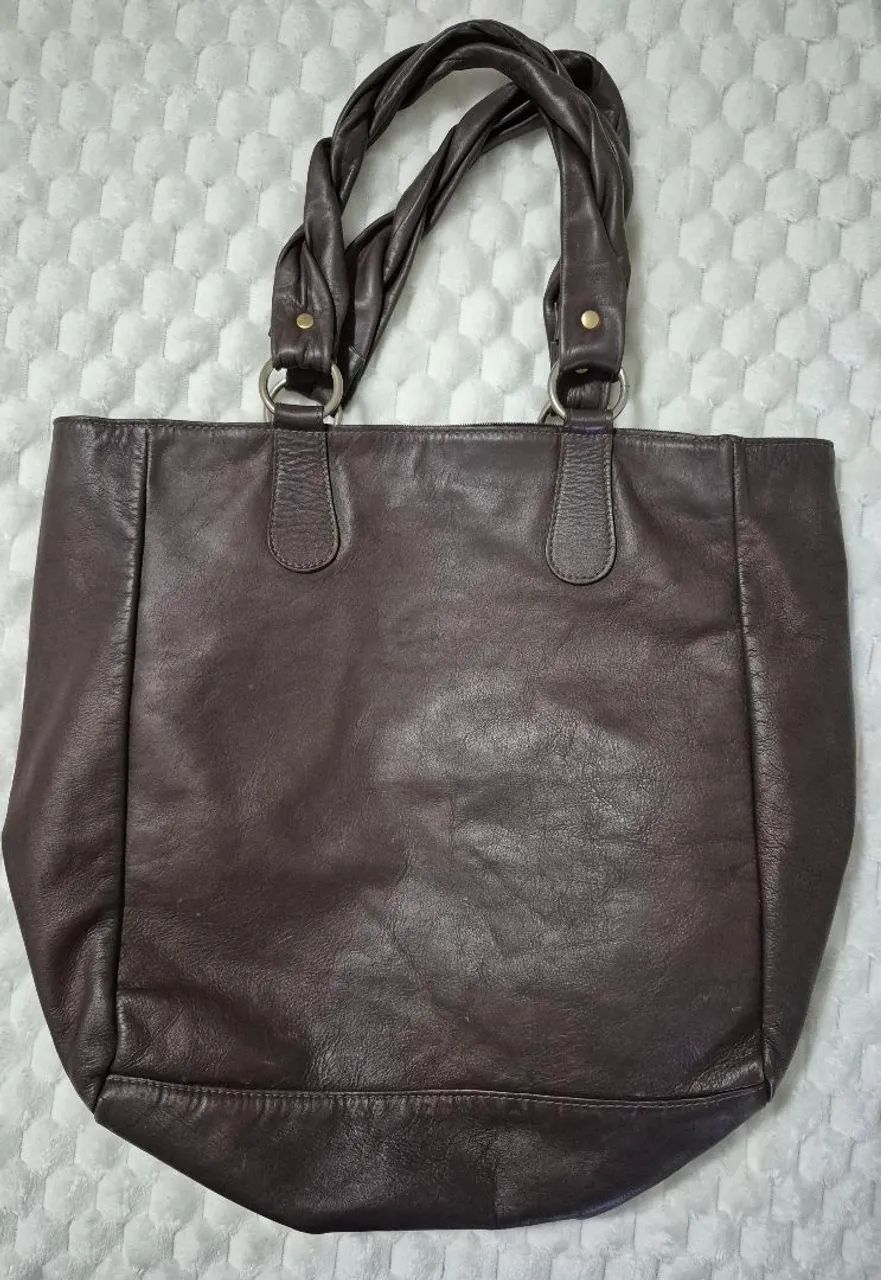 Bolsa grande em couro Via Mia - Foto 3