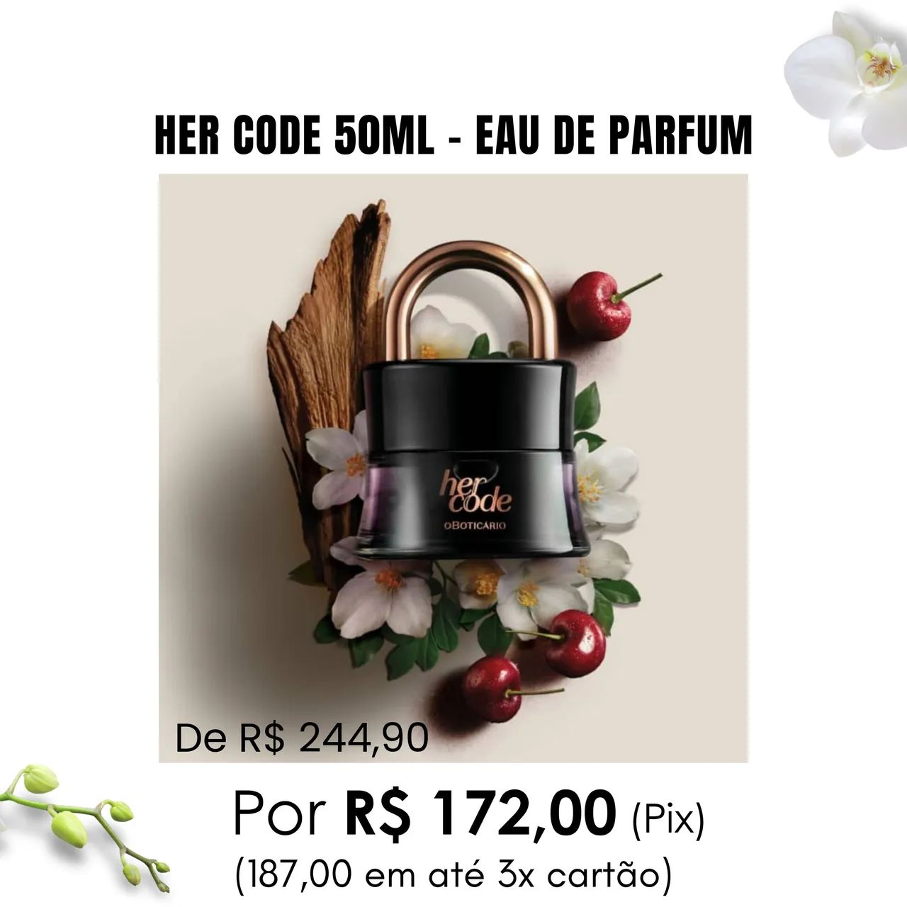 Her Code Perfume o boticário Cadeado - Foto 2