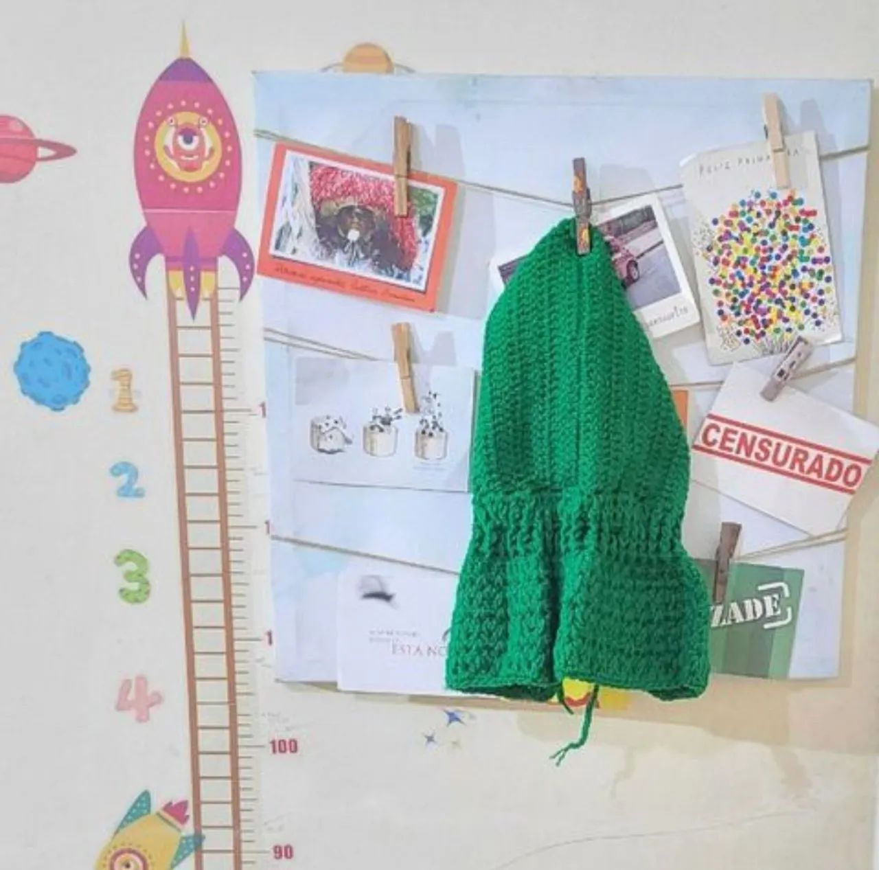 Touca gorro infantil verde tricô tam 3 - Foto 2