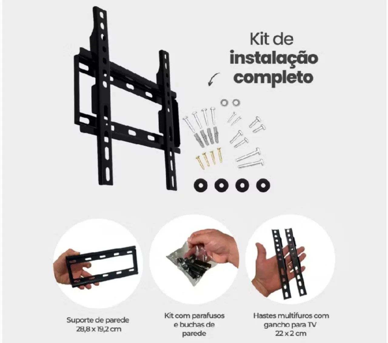 SUPORTE PARA TV MODELO PAINEL E PAREDE DE 24 A 63 POLEGADAS  - Foto 3