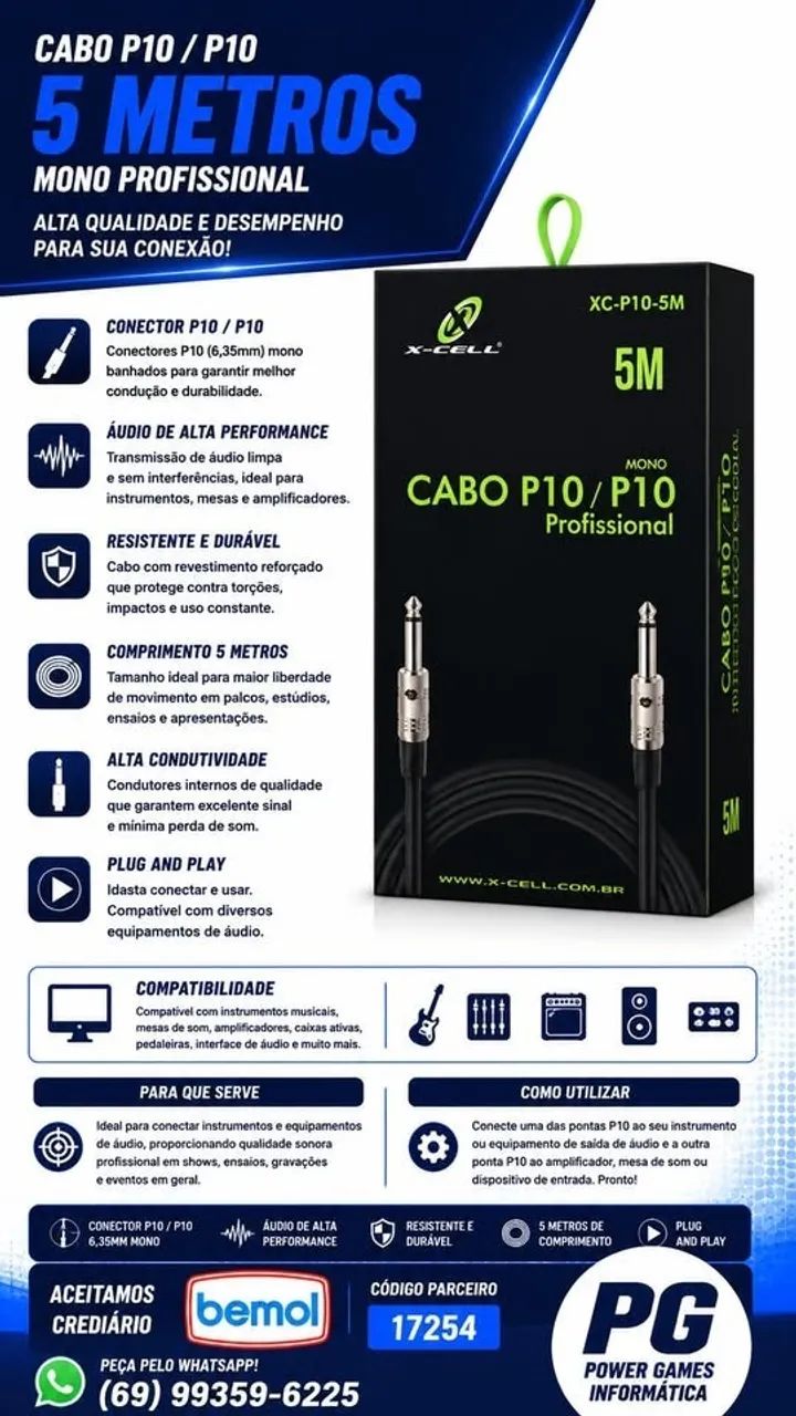 CABO P10 PARA P10 5M - Foto 2