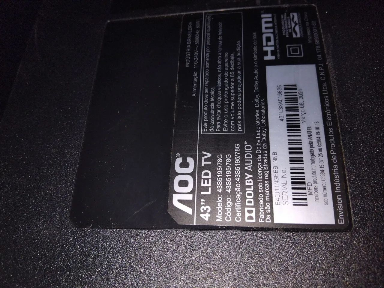 Tv AOC 43