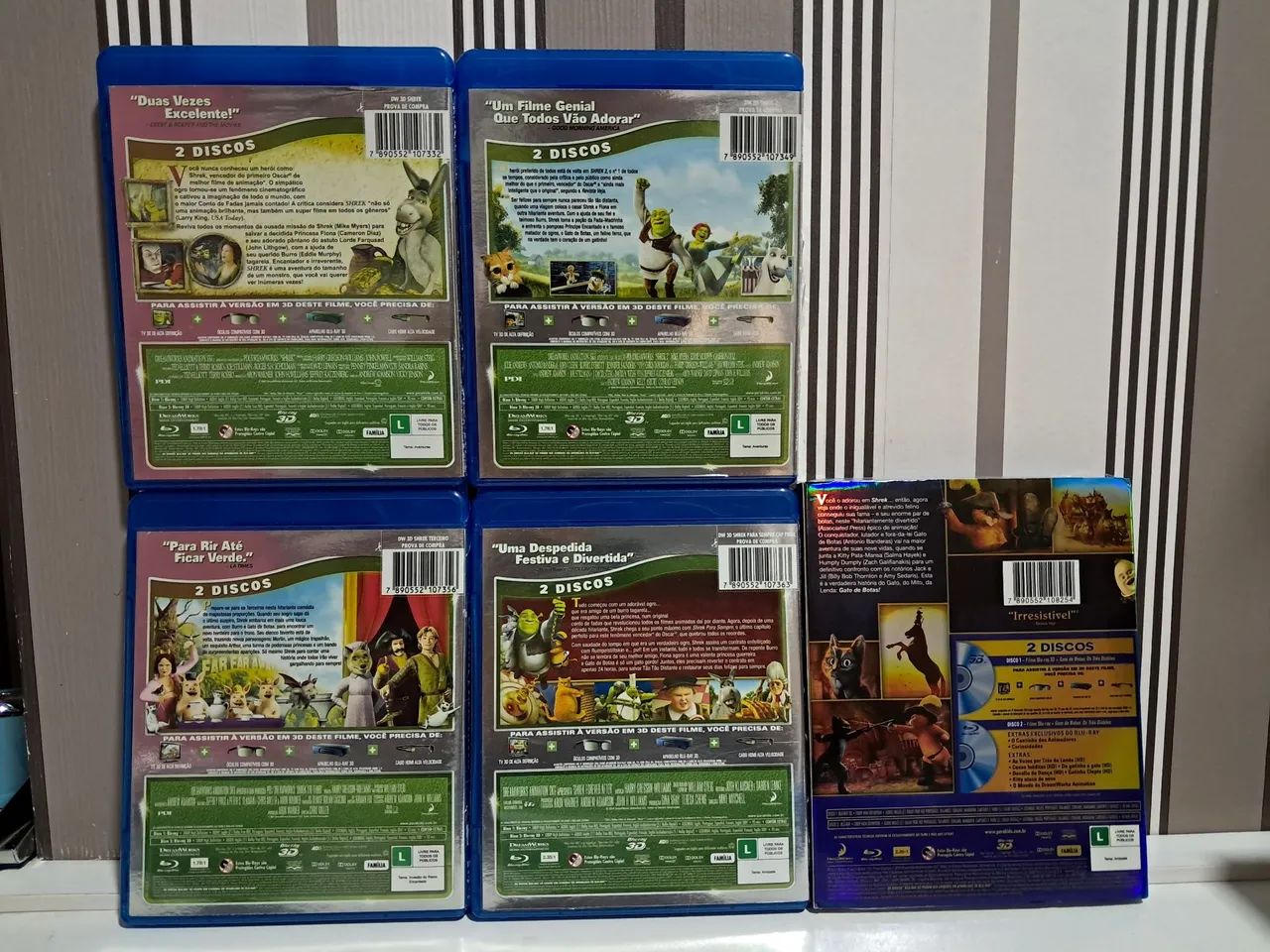 Coleção Blu-ray 2D+3D Shrek 1,2,3,4 e Gato de Botas 1 - Foto 2