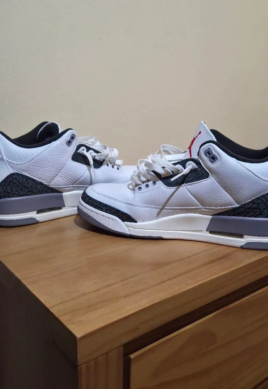 tênis nike air jordan 3 cement grey 43 - Foto 5
