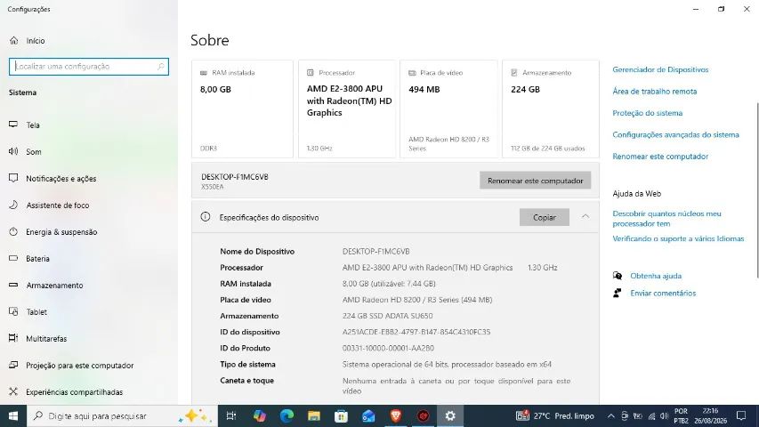 Notebook ASUS X550EA (SSD 240GB / 4GB RAM) - Ideal para Estudos e Tarefas Básicas