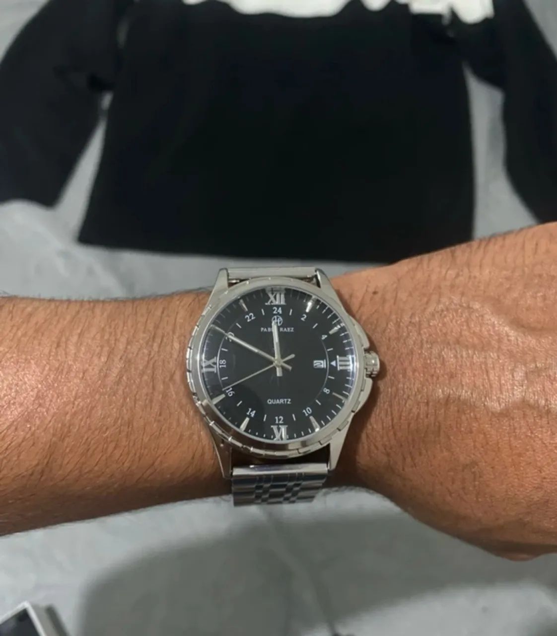 Relógio elegante aço inoxidável 
