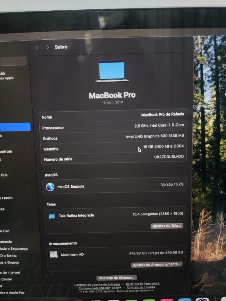 Macbookpro 15 Polegadas 2019 Corei7 16gb 500gb Radeonpro555x - Foto 5