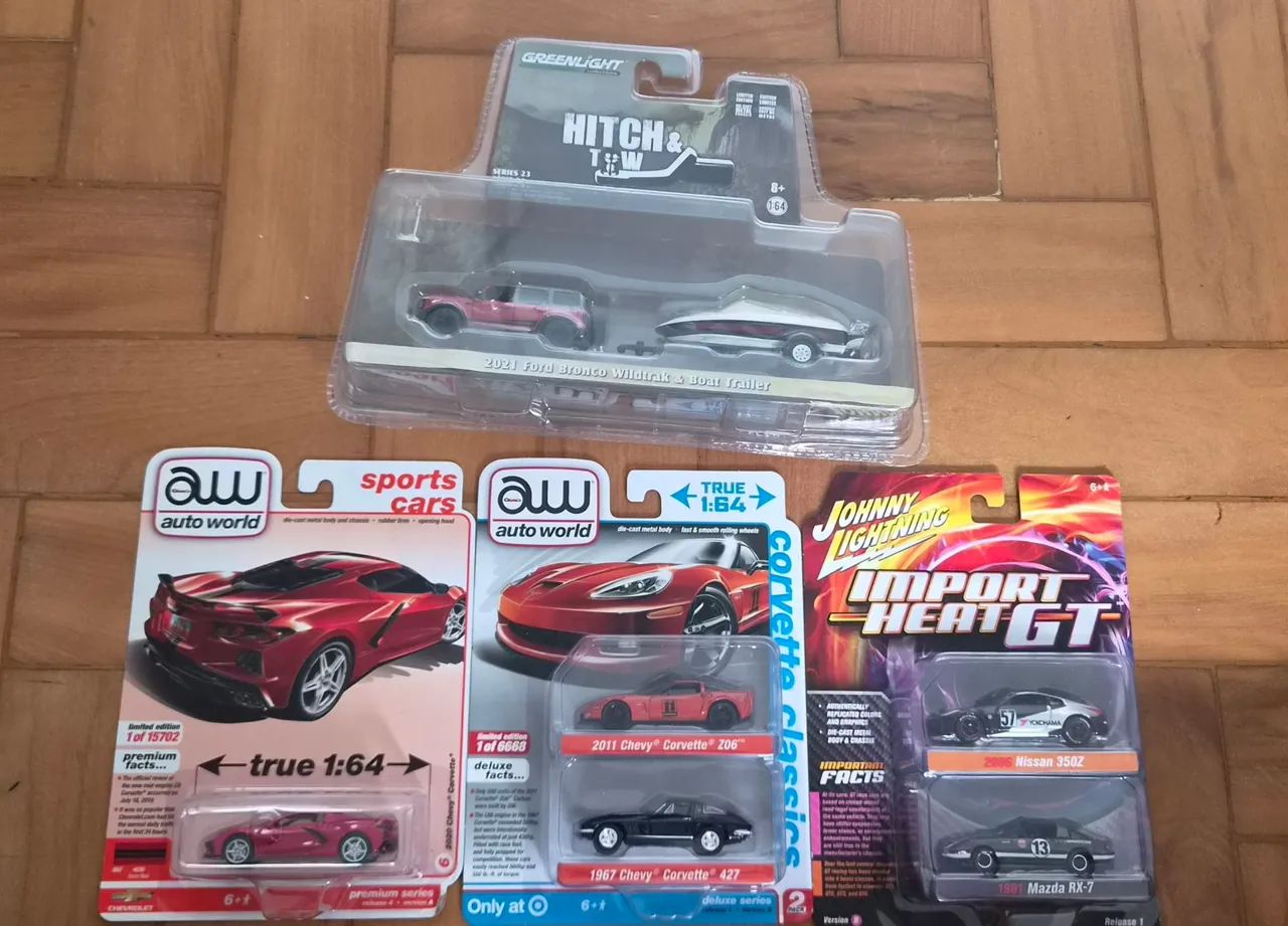 Lote Miniaturas Premium True 1:64 - Auto World, Greenlight e Johnny