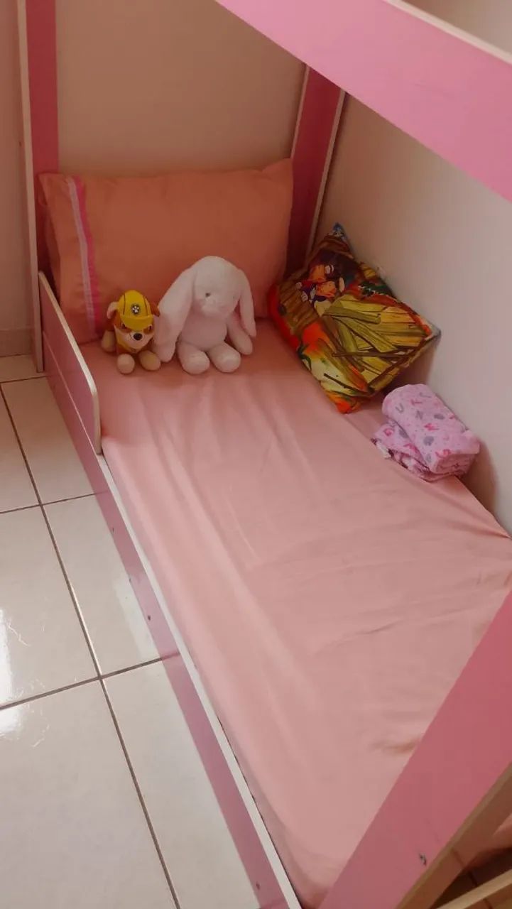 CAMA INFANTIL CASINHA ROSA - Foto 2
