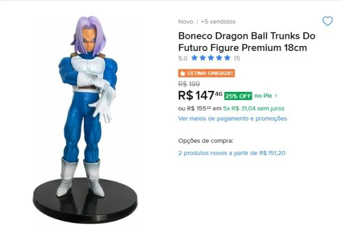 Boneco Dragon Ball Trunks Do Futuro Action Figure - Foto 2