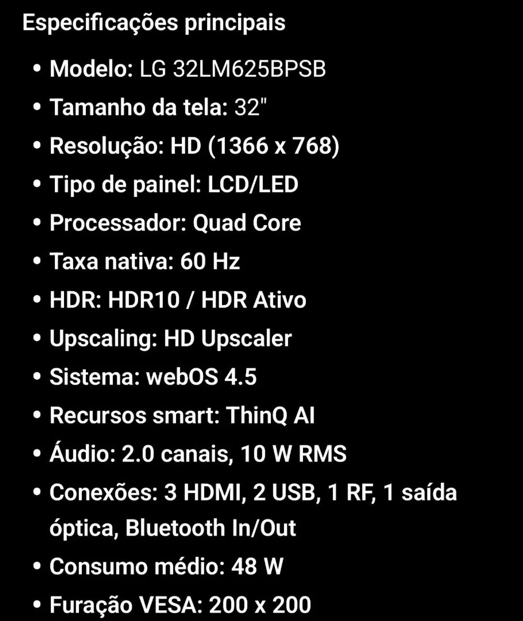 SMART Tv Lg 32" muito nova - Foto 5