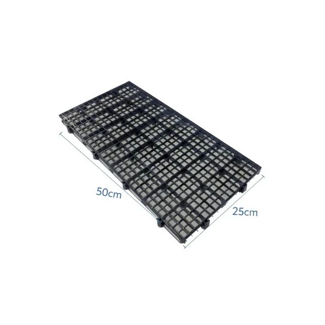 12 Pçs Palete Estrado Plástico Preto 25x50x2,5cm Piso