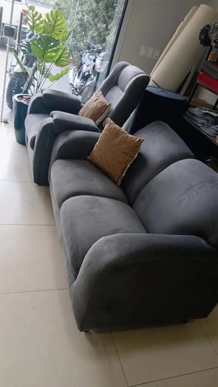 Sofá e poltrona top  pra vc descansar e relaxar com conforto ctt * - Foto 3
