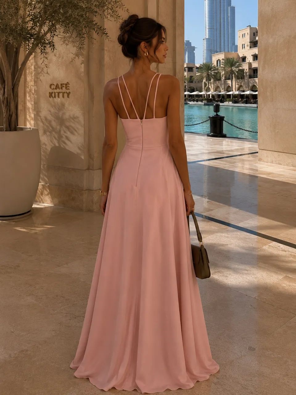 Vestido Longo Rosa Claro de Festa - Elegante e Sofisticado - Foto 2
