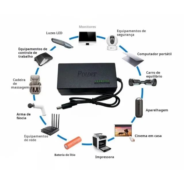 Fonte de Alimentação Universal 120W Compatível com Diversos Notebooks com 10 Adaptadores - Foto 4