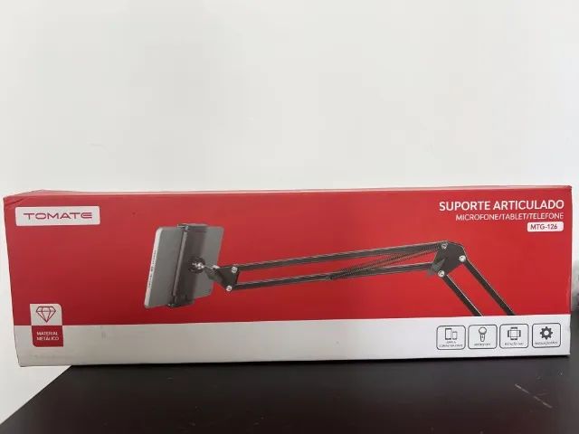 Suporte Articulado de Mesa Tomate p/ Microfone e Celular - Foto 3