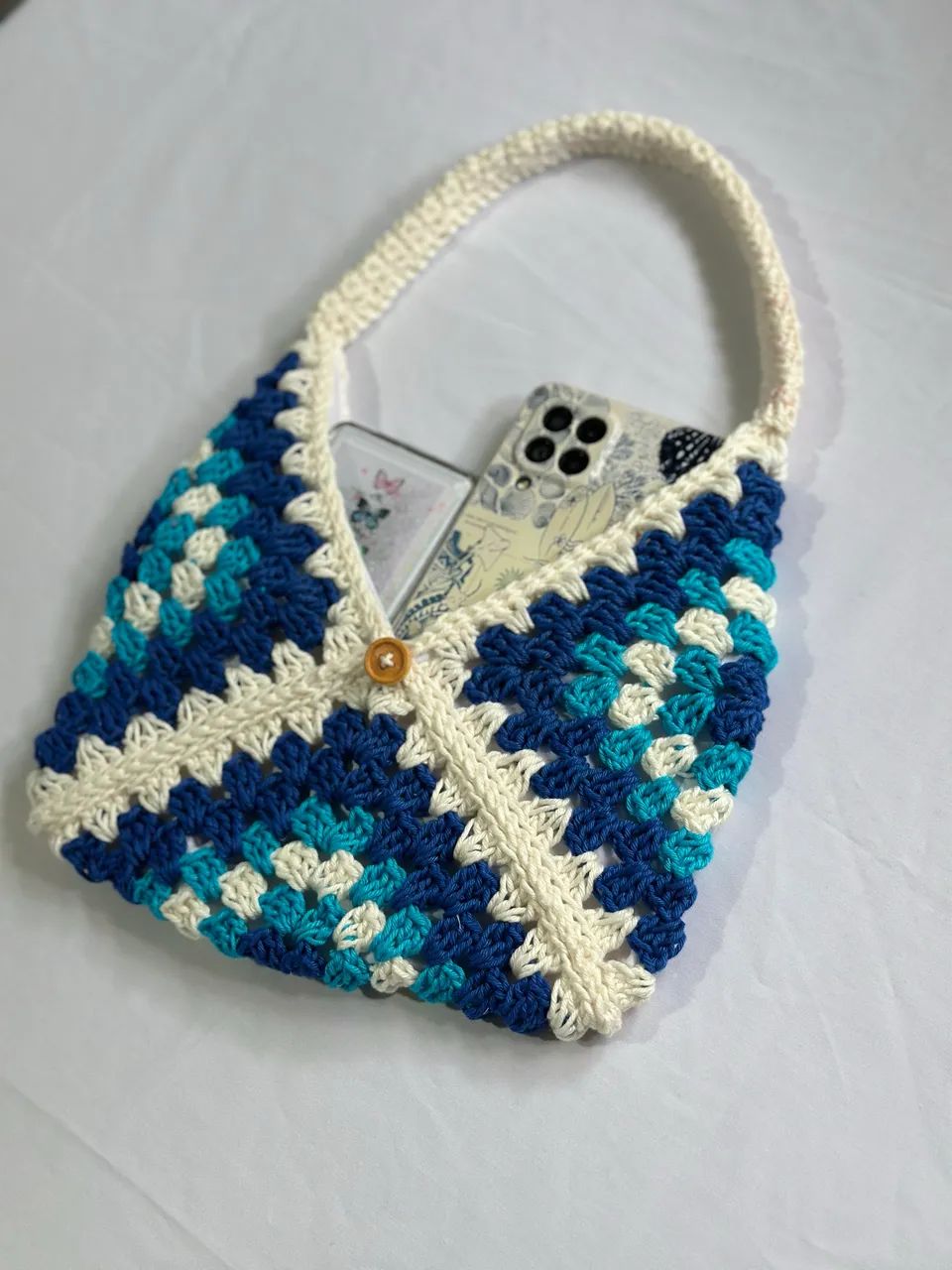Lançamento! Bolsa de crochê estilo hobo + brinde - Foto 2