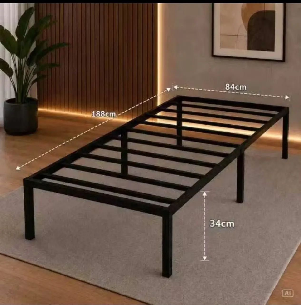 Cama solteiro nova de metal - Foto 2