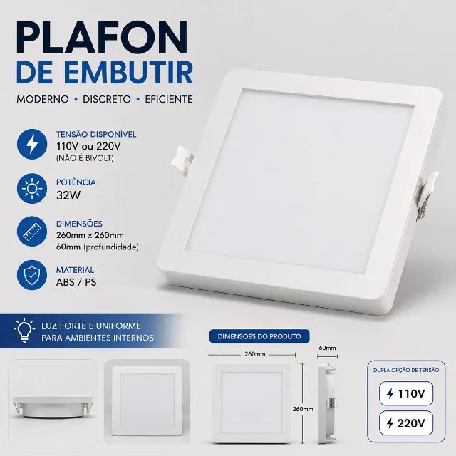 PLAFON DE EMBUTIR 32W