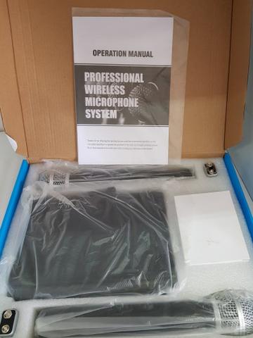 Microfones sen fio profissional duplo