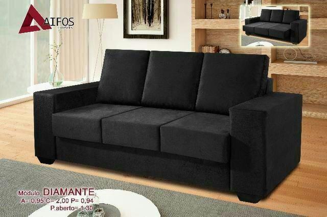 Sofá 3 Lugares retrátil Diamante peça já o seu -pague na entrega
