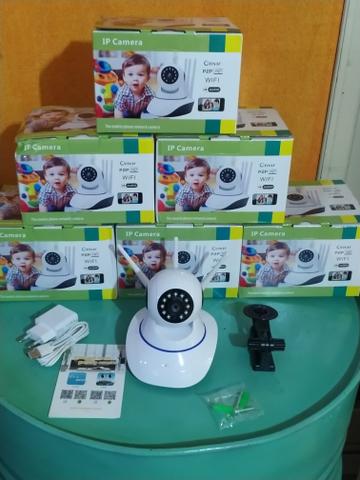 Câmeras Sem fio Via Wi-Fi, visão noturna, imagem HD e gira 360°