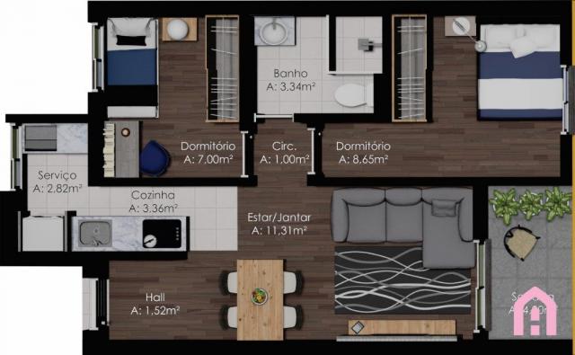 Apartamento à venda com 2 dormitórios em Jardim do shopping, Caxias do sul cod:2921 - Foto 10