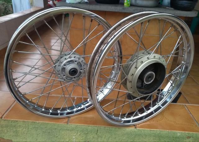Rodas CG Fan 150 14/14 + Pneu dianteiro - Foto 3