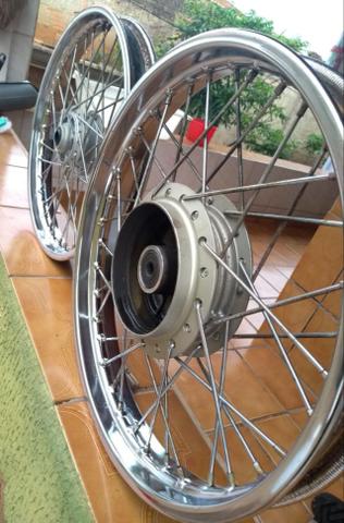 Rodas CG Fan 150 14/14 + Pneu dianteiro - Foto 4