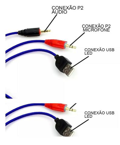 Headphone Gamer com Led e fio corda - Foto 6