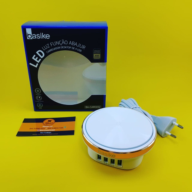 Carregador de Tomada Basike ( Abajur Led ) 4 Usb