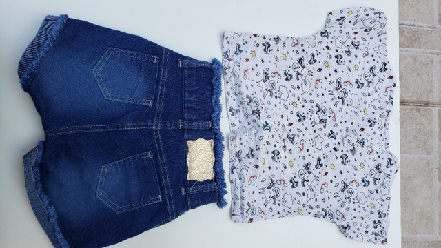 Conjunto infantil short e camiseta unicornio pop corn - Foto 4