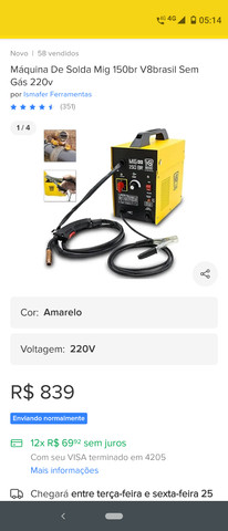 Máquina solda Mig sem gás V8 - Foto 5