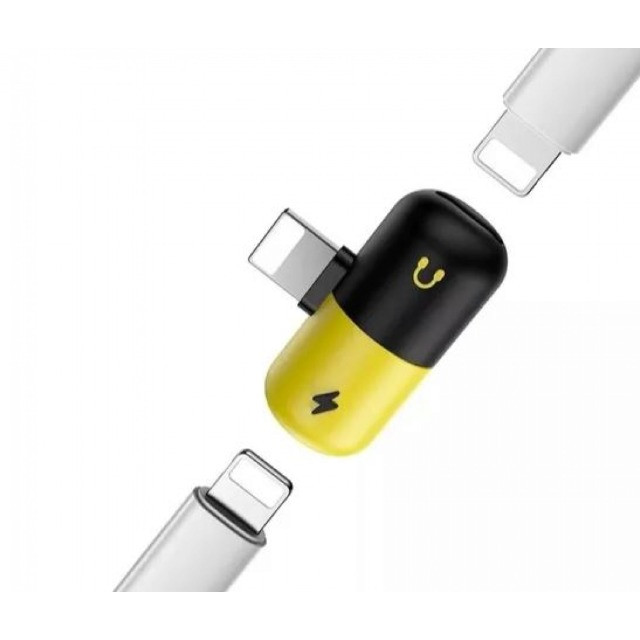 (WhatsApp) adaptador p/ iphone lightning splitter 2 em 1 - fone de ouvido + carregador
