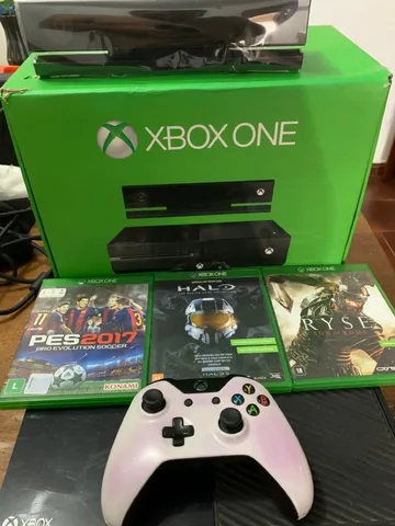 Xbox One Fat Preto 500gb C/Kinect e 3 Jogos