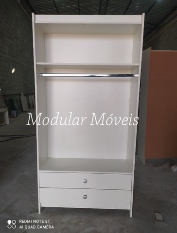 Cabideiro com Maleiro e 2 Gavetas - 100% MDF