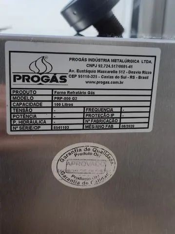 Forno industrial a gás refratário pizza PRP-800 G2