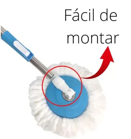 MOP Giratório Esfregão com Balde Capacidade de 12 Litros Limpeza + Refil Extra Rodo z679  - Foto 5