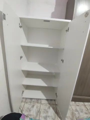 Armário de Escritório Alto em Madeira - Marzo 2 Portas + Chave Branco - Foto 3