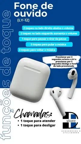 Fone de ouvido sem fio bluetooth LY-12 - Foto 5