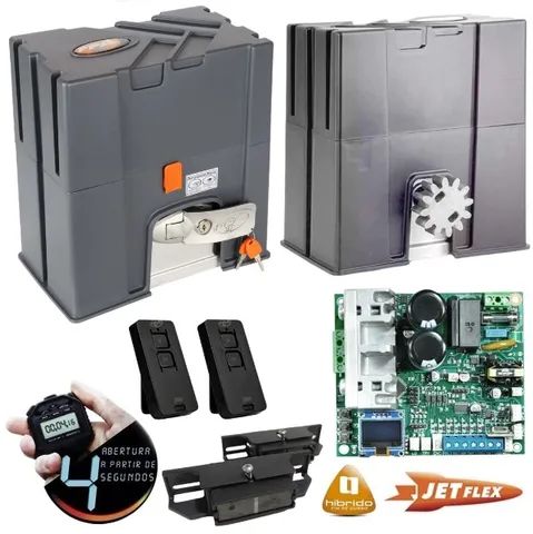 Kit Motor de Portão Eletrônico Industrial Ppa DZ 1400Kg 1Hp Jetflex Bivolt Linha Rápida