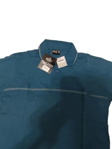 Camisa Mci Polo Masculina Algodão Azul Tamanho P Novo - Foto 3