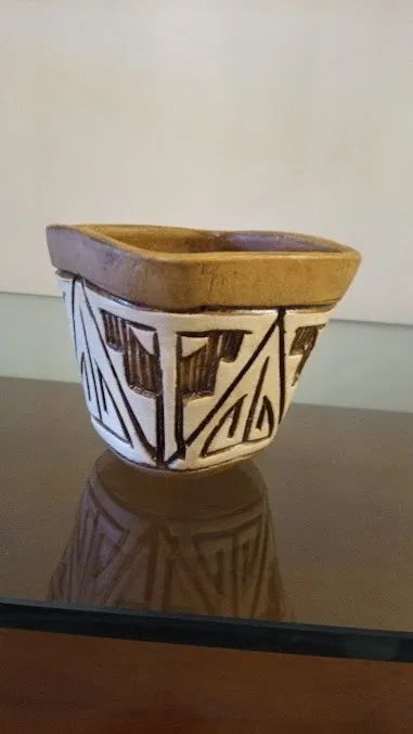 Exclusivo Vaso Artesanal Com Desenhos Indígenas P Decoração 