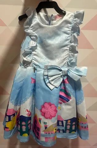 Lindo vestido infantil casinhas